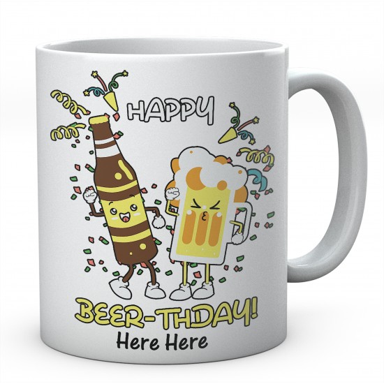 Happy Beer-thday! - Personalised Funny Ceramic Mug