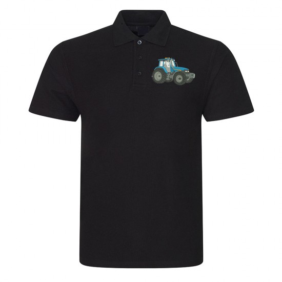 Polo Shirt Embroidered Blue Tractor  