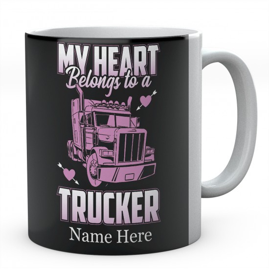 My Heart Belongs to A Trucker Ceramic Mug 