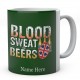 Personalised Blood Sweat And Beers United Kingdom Rugby Mug