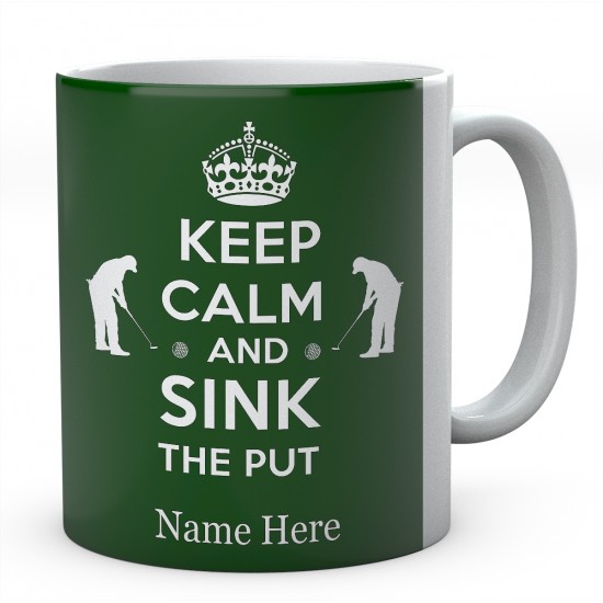 Personalised Ceramic Mug Keep Calm And Sink The Put 
