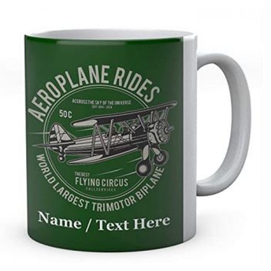 Aeroplane Ride World Largest Trimotor Biplane -Ceramic Mug 