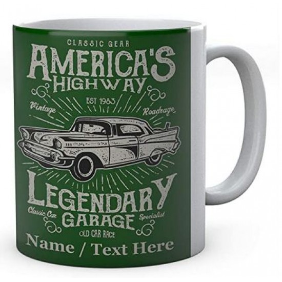 Mug - Ceramic -Classic Gear America's Highway Vintage Roadrage Legendary Garage 