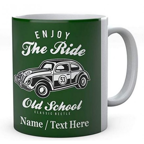 Enjoy The Ride Old School Classic Beetle - Personalised Mug