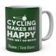 Cycling Makes Me Happy ....Personalised Ceramic Mug