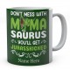 Don't Mess With Mama Saurus You'll Get Jurasskicked Personalised Novelty Ceramic Mug 