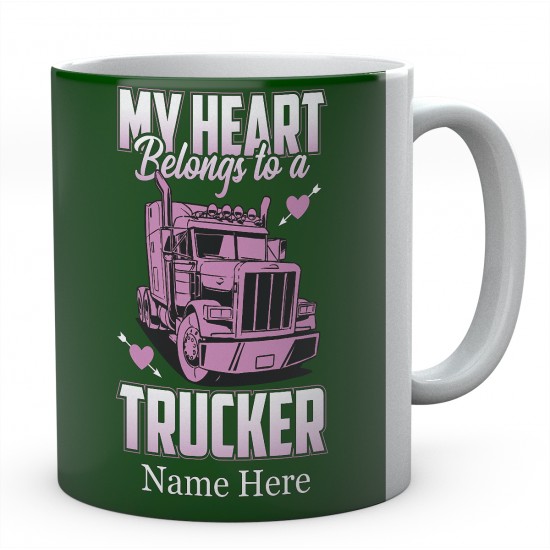 My Heart Belongs to A Trucker Ceramic Mug 