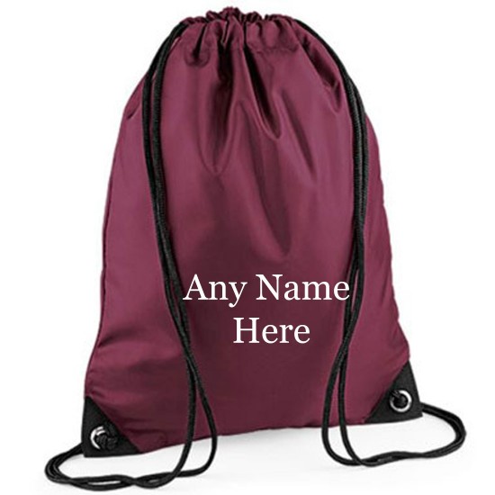  Personalised Printed Any Name Drawstring Gym Bag 