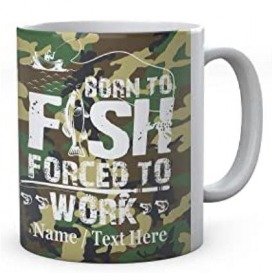 Born to Fish Forced to Work - Fishermen's Personalised Ceramic Mug