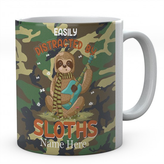 Easily Distracted By Sloths Personalised Novelty Ceramic Mug 