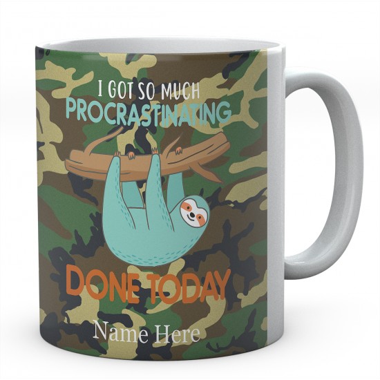 I Got So Much Procrastinating Done Today Personalised Sloth Ceramic Mug 