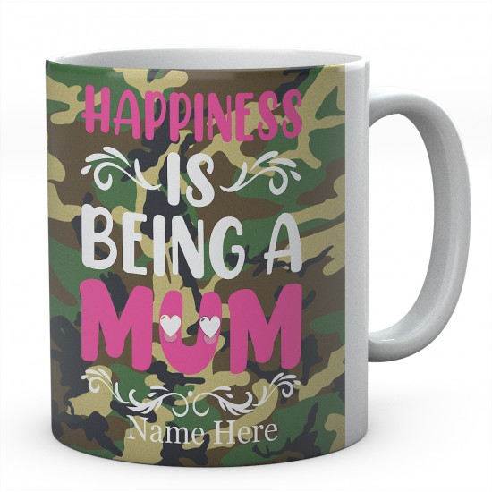 Happiness Is Being A Mum Personalised Unique Ceramic Mug 