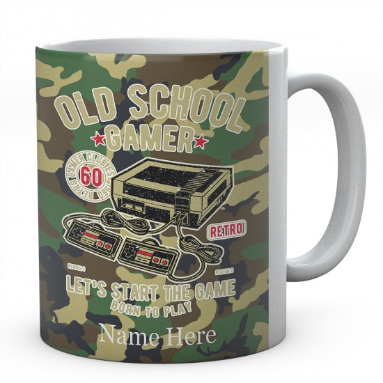 Personalised Old School Gamer, Let's Start The Game Born To Play Mug