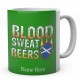 Personalised Blood Sweat And Beers Scotland Rugby Mug