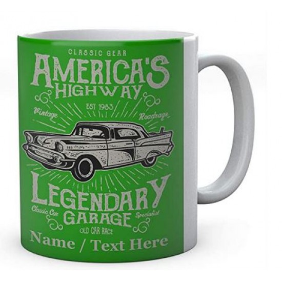 Mug - Ceramic -Classic Gear America's Highway Vintage Roadrage Legendary Garage 