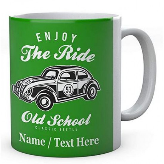 Enjoy The Ride Old School Classic Beetle - Personalised Mug