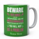  Personalised Beware I Ride Horses Mug