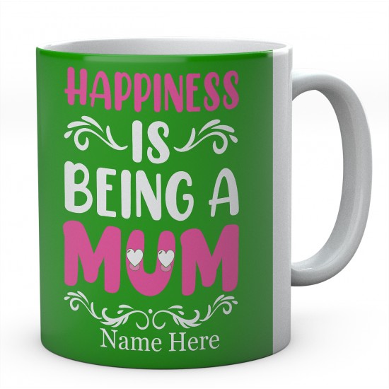 Happiness Is Being A Mum Personalised Unique Ceramic Mug 