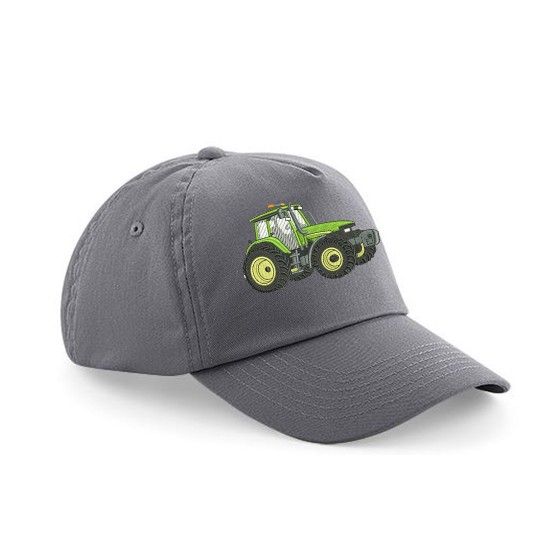 Child's Cap With Embroidered Tractor( Green/Yellow) (B10b )