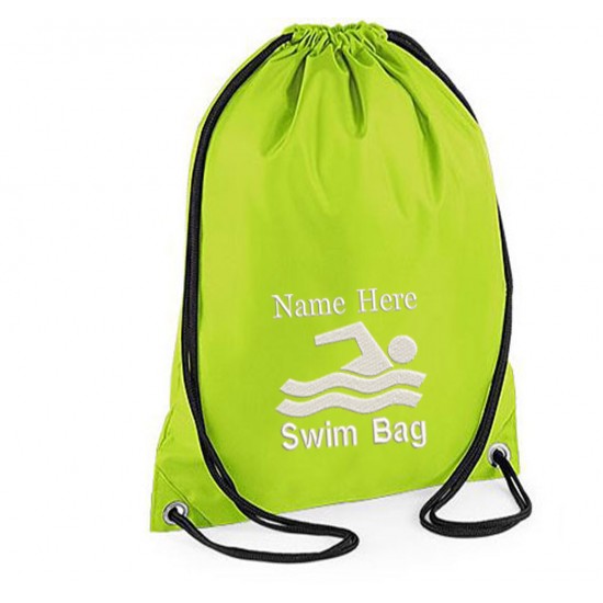 Personalised Embroidered Swim  Drawstring Gym Bag