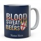 Personalised Blood Sweat And Beers England Rugby Mug