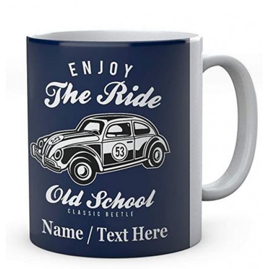 Enjoy The Ride Old School Classic Beetle - Personalised Mug