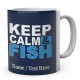  Keep Calm & Fish - Personalised Ceramic Fishing Mug.