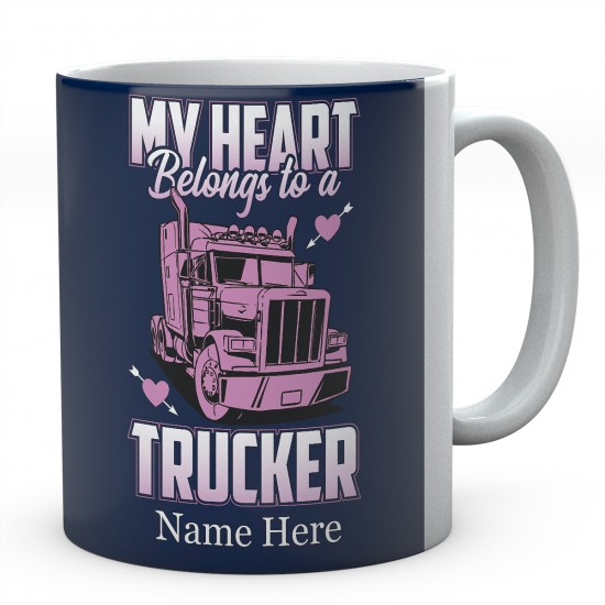 My Heart Belongs to A Trucker Ceramic Mug 