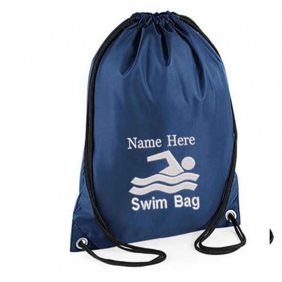 Personalised Embroidered Swim  Drawstring Gym Bag