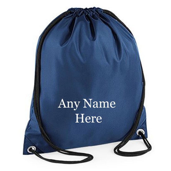  Personalised Printed Any Name Drawstring Gym Bag 