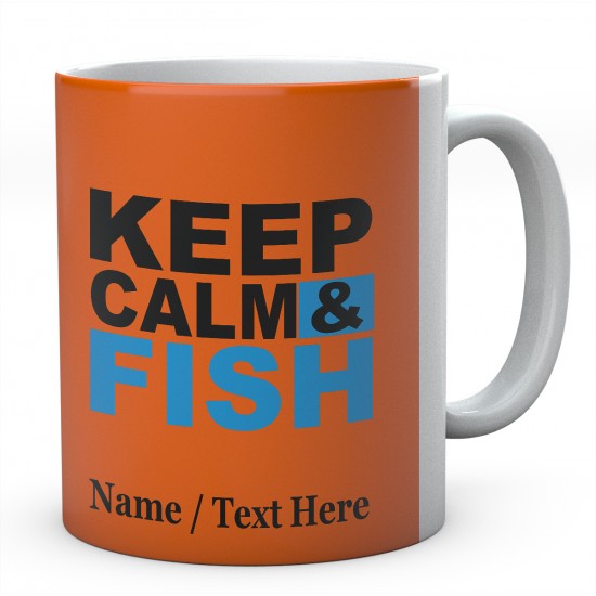  Keep Calm & Fish - Personalised Ceramic Fishing Mug.