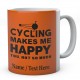 Cycling Makes Me Happy ....Personalised Ceramic Mug