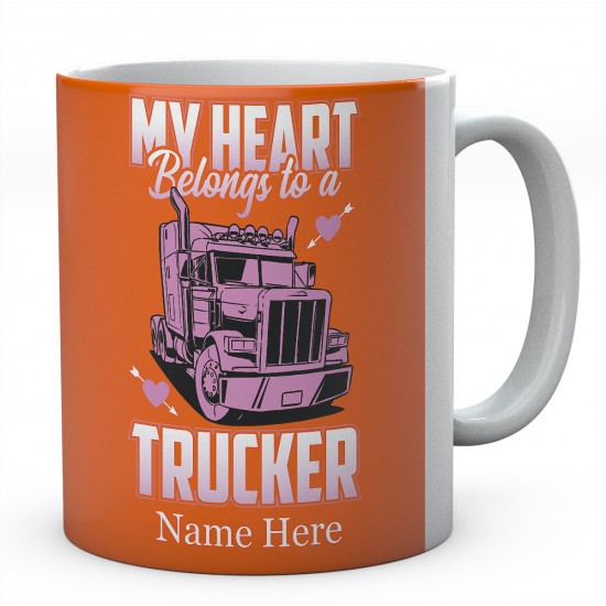 My Heart Belongs to A Trucker Ceramic Mug 