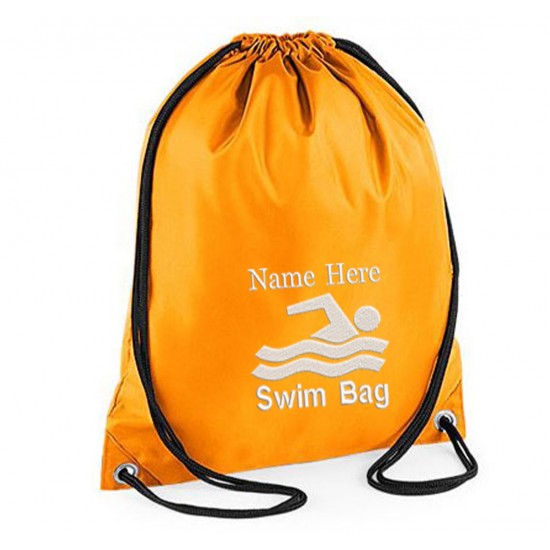 Personalised Embroidered Swim  Drawstring Gym Bag