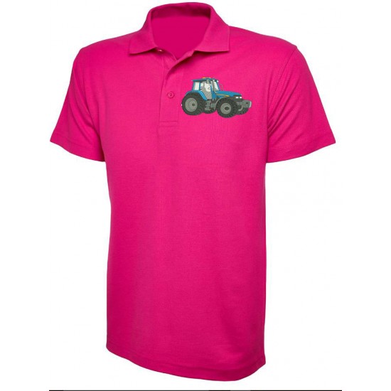 Polo Shirt Embroidered Blue Tractor  