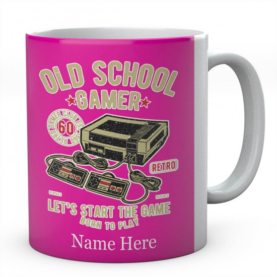 Personalised Old School Gamer, Let's Start The Game Born To Play Mug