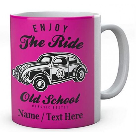 Enjoy The Ride Old School Classic Beetle - Personalised Mug