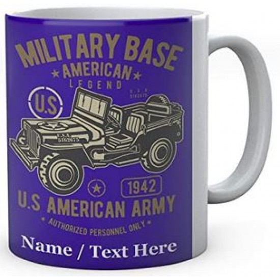 Military Base American Legend Army Jeep - Ceramic Mug