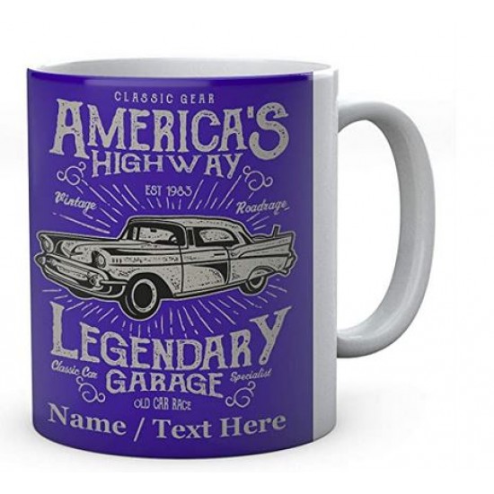 Mug - Ceramic -Classic Gear America's Highway Vintage Roadrage Legendary Garage 