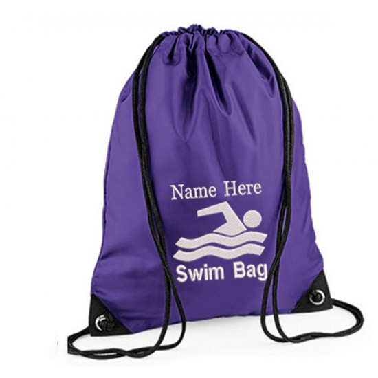 Personalised Embroidered Swim  Drawstring Gym Bag