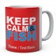  Keep Calm & Fish - Personalised Ceramic Fishing Mug.