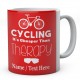 Cycling It's Cheaper Than Therapy-Personalised Mug