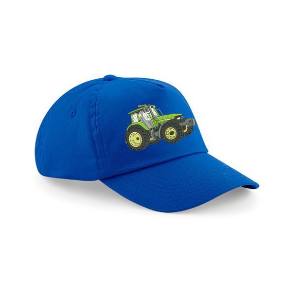 Child's Cap With Embroidered Tractor( Green/Yellow) (B10b )