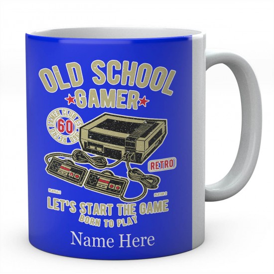 Personalised Old School Gamer, Let's Start The Game Born To Play Mug