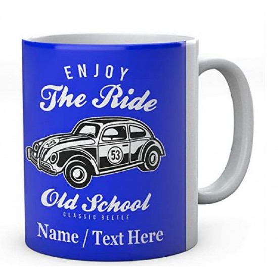 Enjoy The Ride Old School Classic Beetle - Personalised Mug