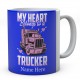 My Heart Belongs to A Trucker Ceramic Mug 