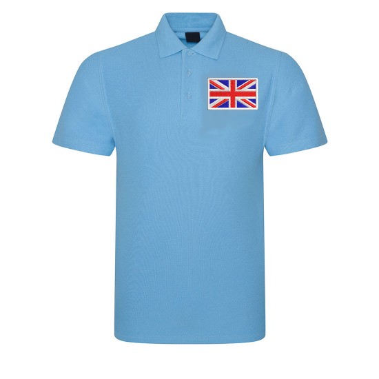 Embroidered Union Jack onto Unisex Polo Shirt