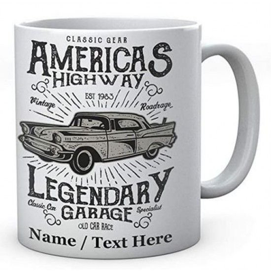 Mug - Ceramic -Classic Gear America's Highway Vintage Roadrage Legendary Garage 