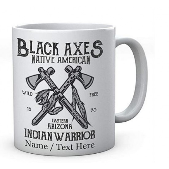  Black Axes Native American Indian Warrior - Ceramic Mug