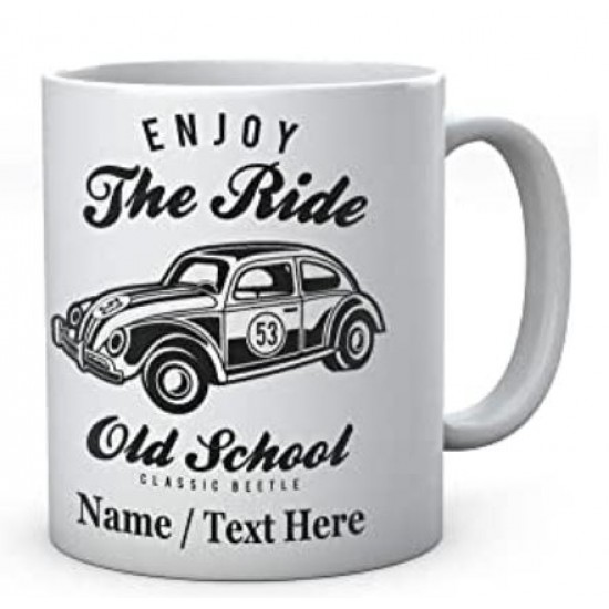 Enjoy The Ride Old School Classic Beetle - Personalised Mug